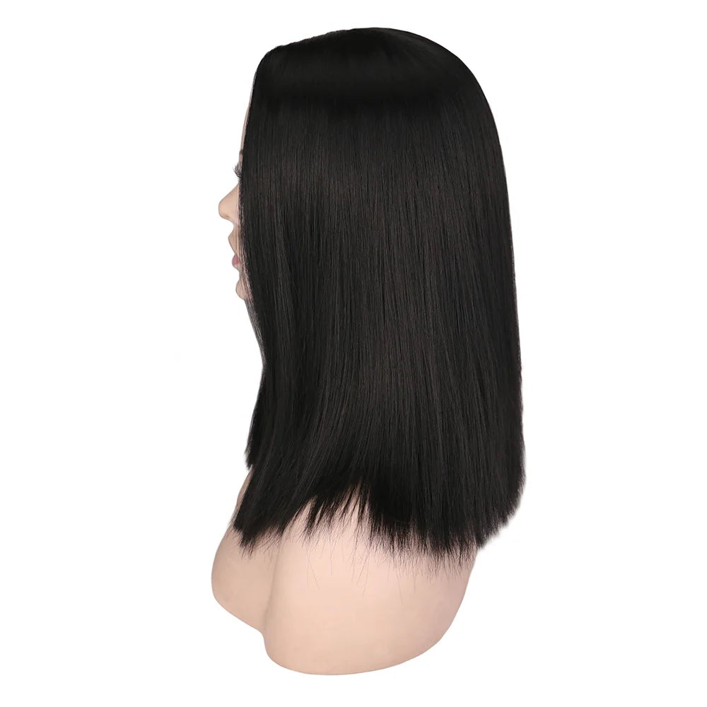 Short Bob Wig Straight White Cosplay Party Costume Temperature Fiber Synthetic Hair