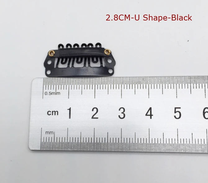 2.3cm-3.6cm Black Brown Color Wig Clips Snap Hair Extension Weft Pp Hairpins