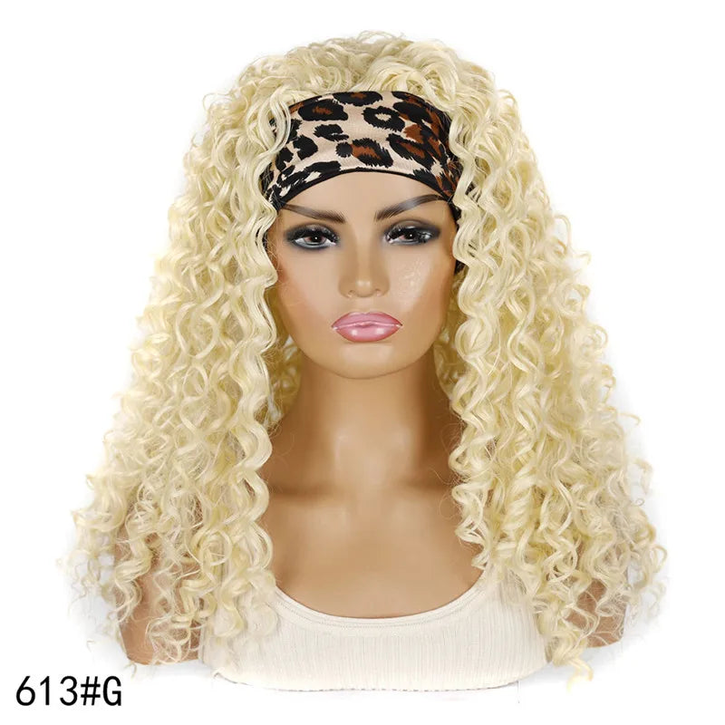 Synthetic Deep Curly Wigs Headband Wig Female Black/613/27/99J Blonde Wig Women Headband Wigs