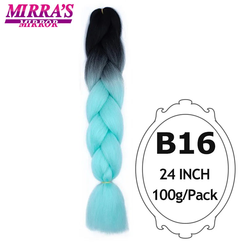 Ombre Jumbo Braiding Hair, Synthetic, 24 Inch, 6-Pack