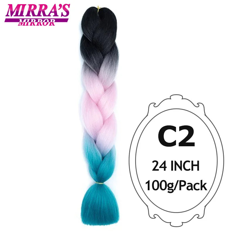 Ombre Jumbo Braiding Hair, Synthetic, 24 Inch, 6-Pack