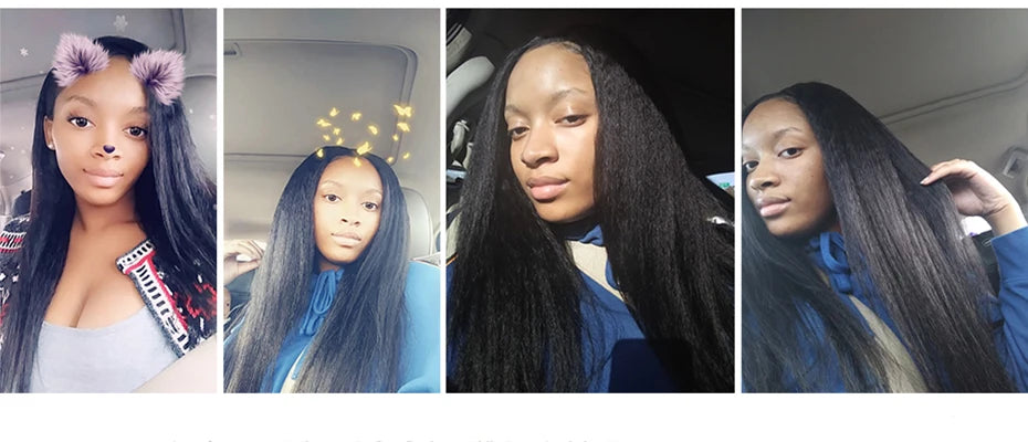 Kinky Straight Human Hair Bundles Indian Yaki Sew-in Weaves