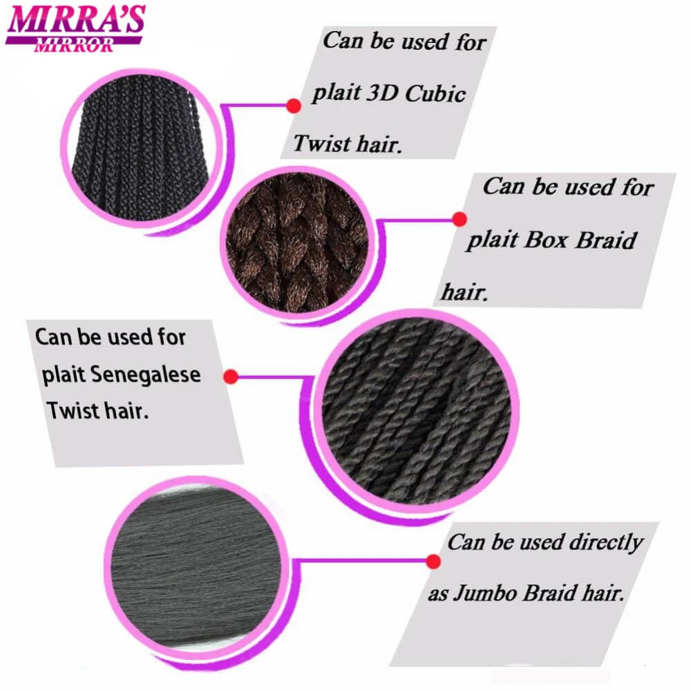 Pre Stretched Braiding Hair Pack Braids Synthetic Extensions Temperature Fiber Support Logo