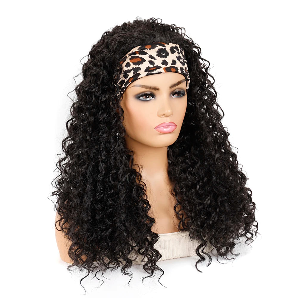 Synthetic Deep Curly Wigs Headband Wig Female Black/613/27/99J Blonde Wig Women Headband Wigs