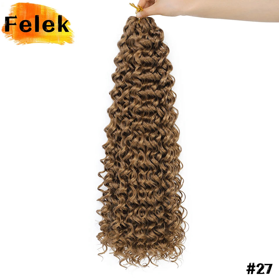 Ocean Wave Braiding Synthetic Hair Extensions Crochet Braids Afro Curls Ombre Mazo