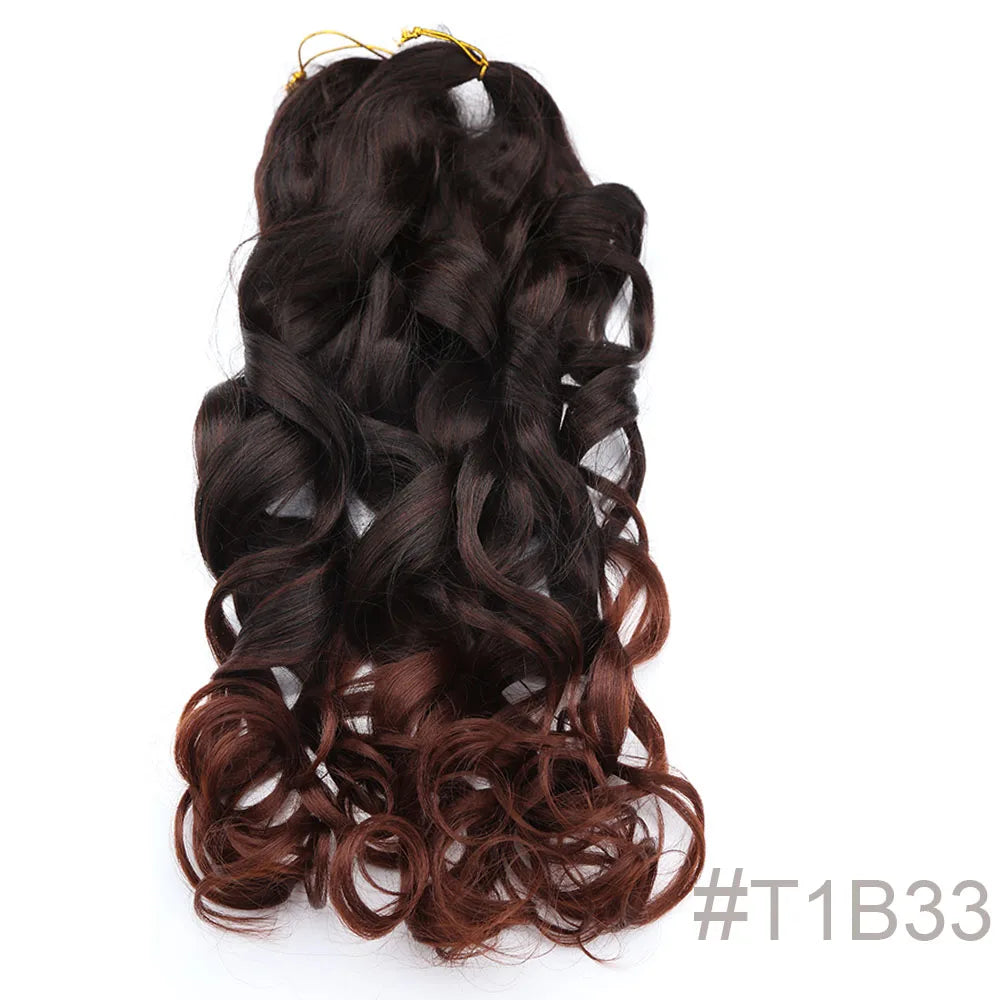 Synthetic Spiral Curls Loose Wave Crochet Hair Braids Pre Stretched Braiding Extensions
