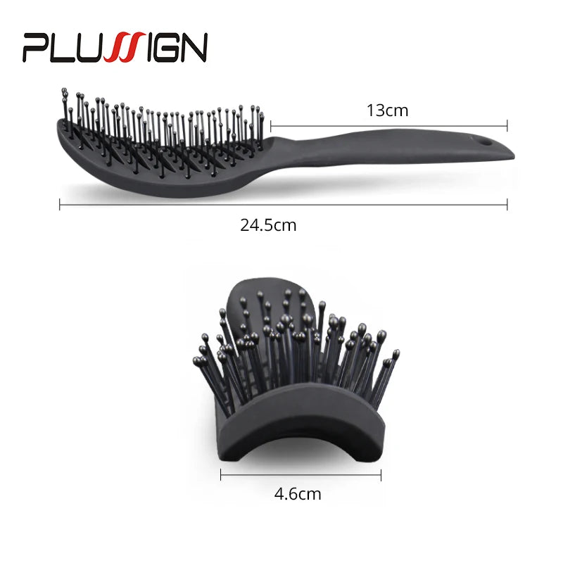 Styling Curly Hair Brush Salon Massager Comb Detangling Drying Anti Static Curved