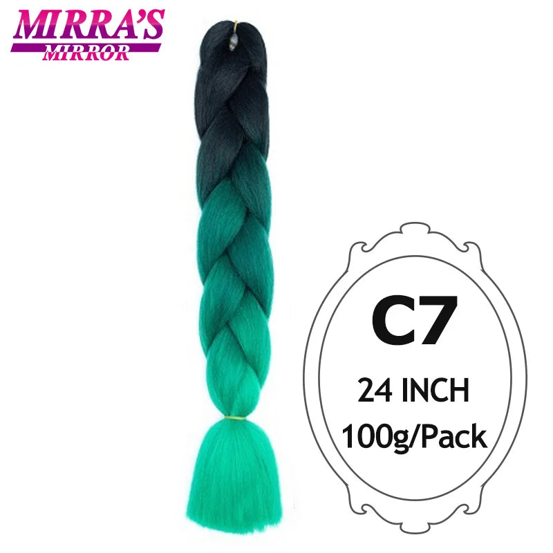 Ombre Jumbo Braiding Hair, Synthetic, 24 Inch, 6-Pack