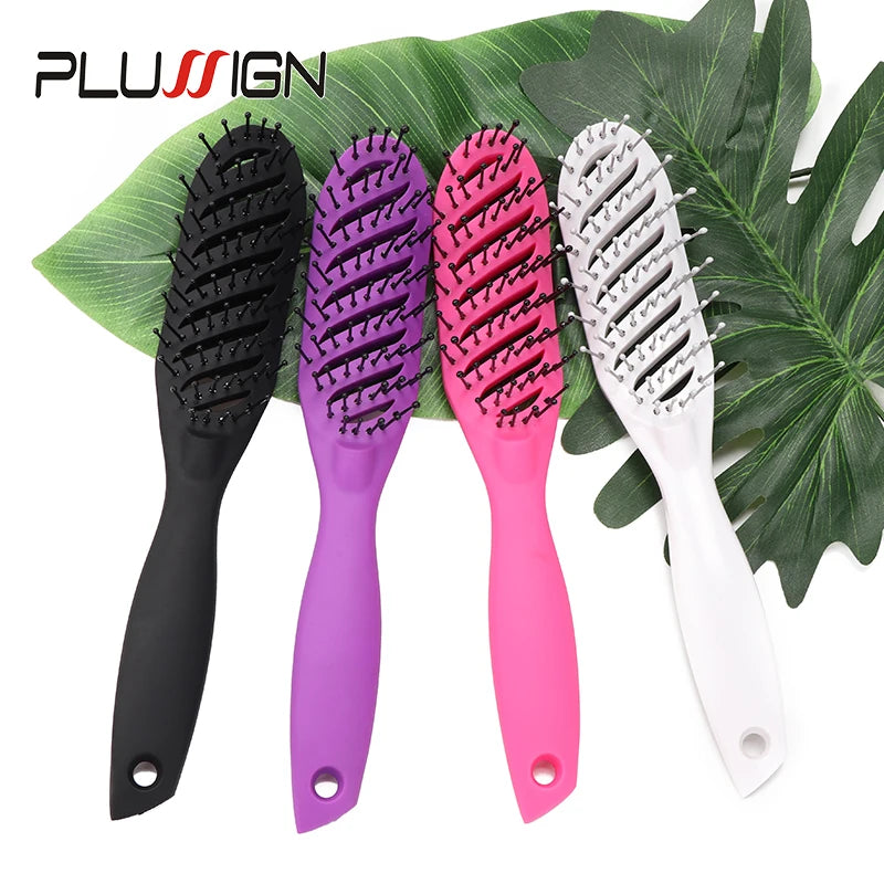 Styling Curly Hair Brush Salon Massager Comb Detangling Drying Anti Static Curved