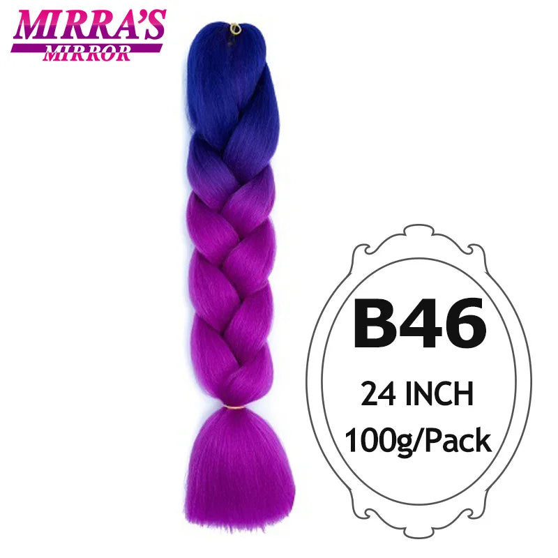 Ombre Jumbo Braiding Hair, Synthetic, 24 Inch, 6-Pack