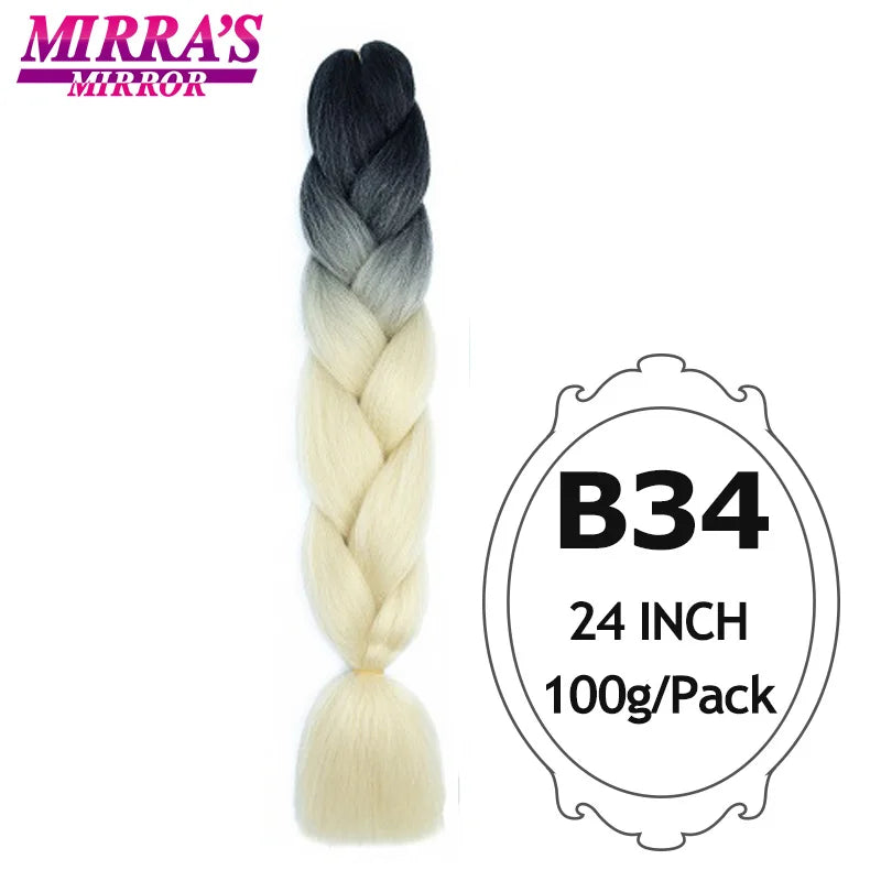 Ombre Jumbo Braiding Hair, Synthetic, 24 Inch, 6-Pack