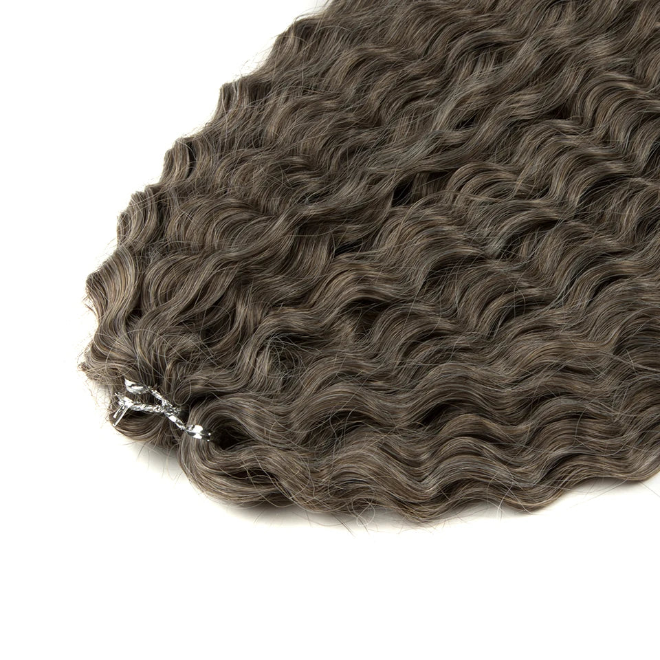 Synthetic Twist Crochet Curly Hair Water Wave Braid Ombre Blonde Brown Deep