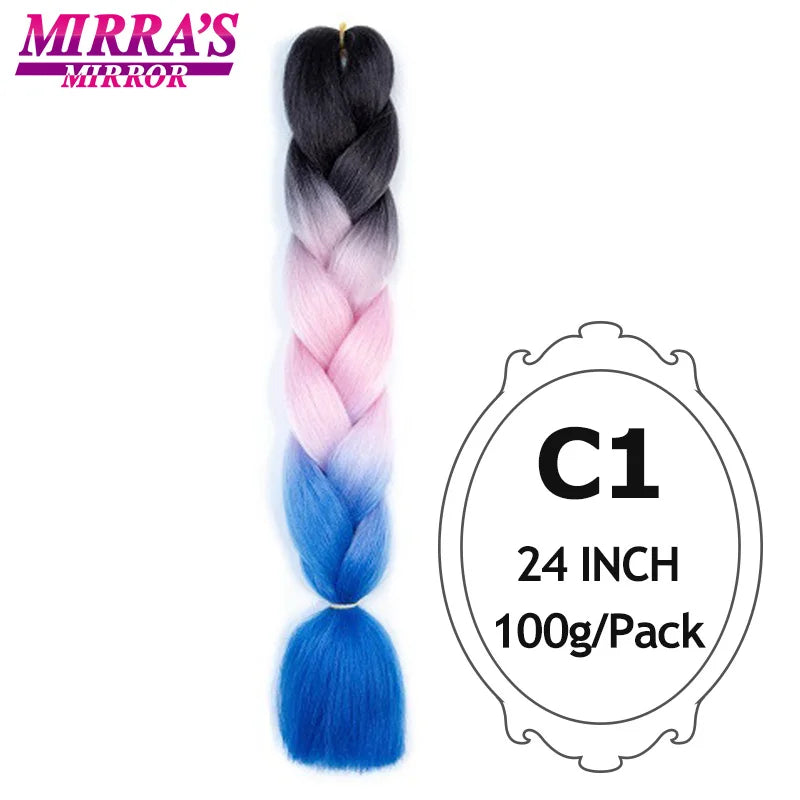 Ombre Jumbo Braiding Hair, Synthetic, 24 Inch, 6-Pack