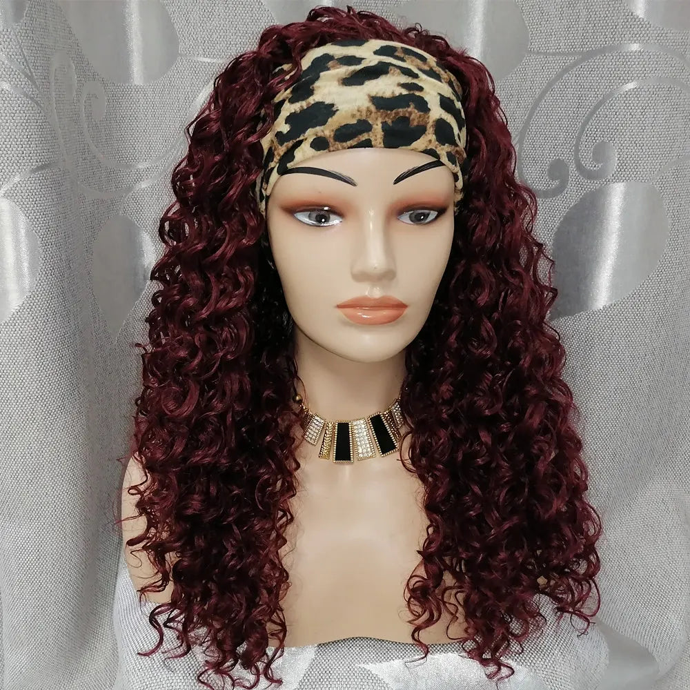 Synthetic Deep Curly Wigs Headband Wig Female Black/613/27/99J Blonde Wig Women Headband Wigs