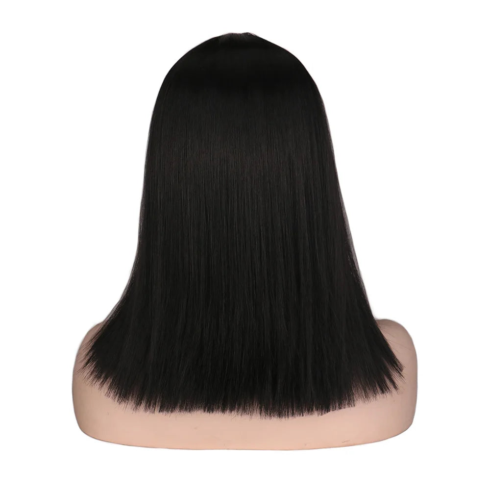 Short Bob Wig Straight White Cosplay Party Costume Temperature Fiber Synthetic Hair