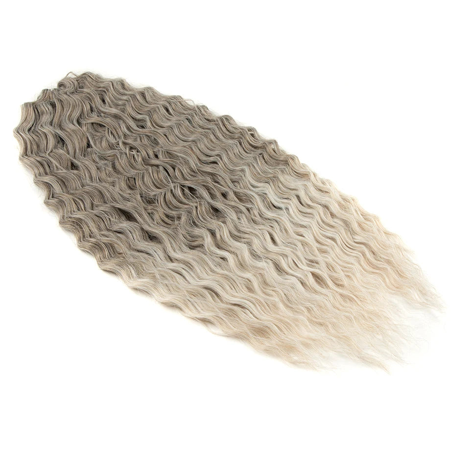 Synthetic Twist Crochet Curly Hair Water Wave Braid Ombre Blonde Brown Deep