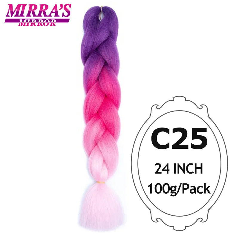 Ombre Jumbo Braiding Hair, Synthetic, 24 Inch, 6-Pack