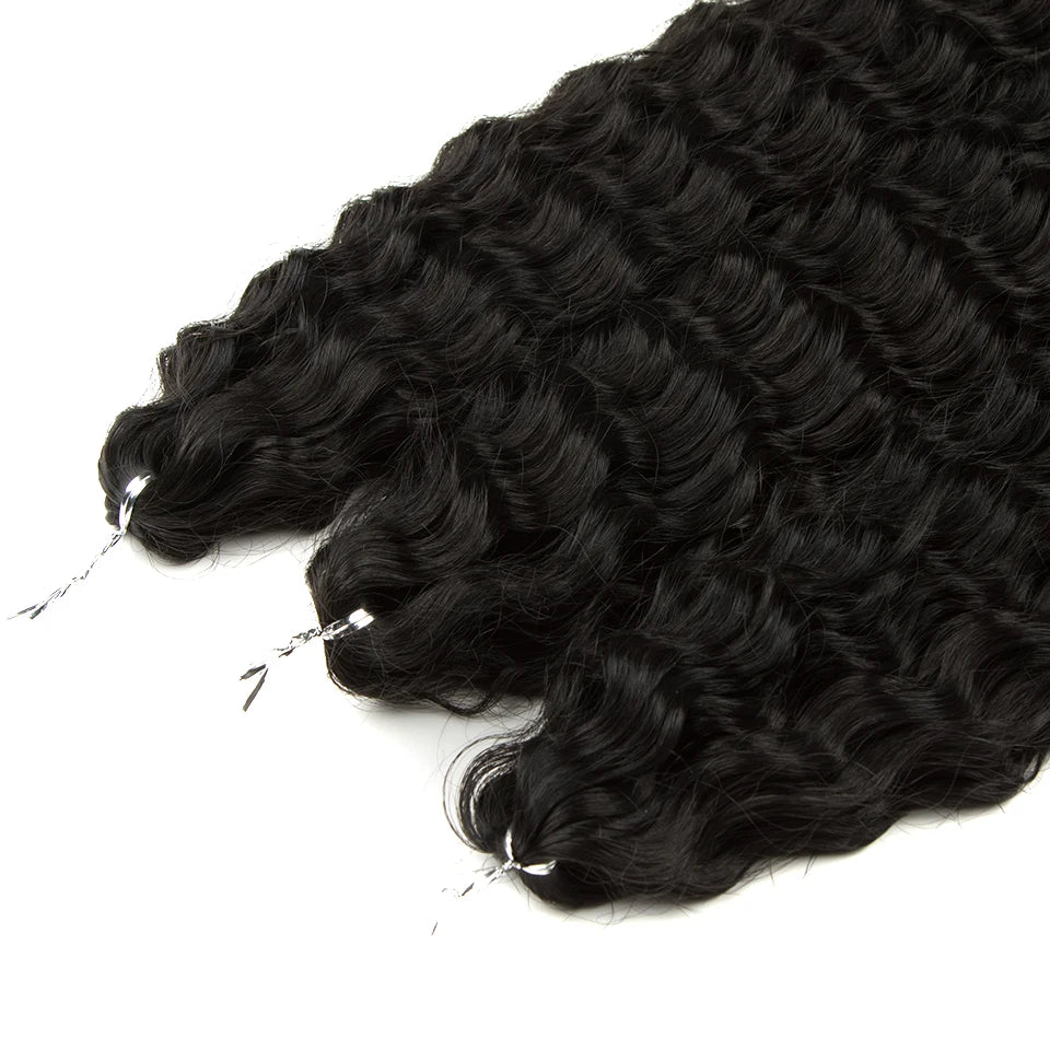 Synthetic Twist Crochet Curly Hair Water Wave Braid Ombre Blonde Brown Deep