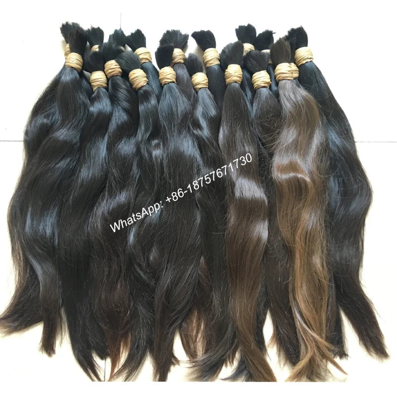 Natural Brown Virgin Remy Bulk Hair,natural Hair Ponytail Braiding Human Bulk,raw Hair,300grams/pack
