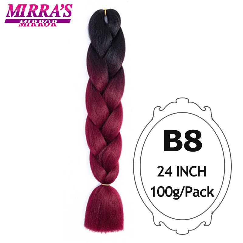 Ombre Jumbo Braiding Hair, Synthetic, 24 Inch, 6-Pack
