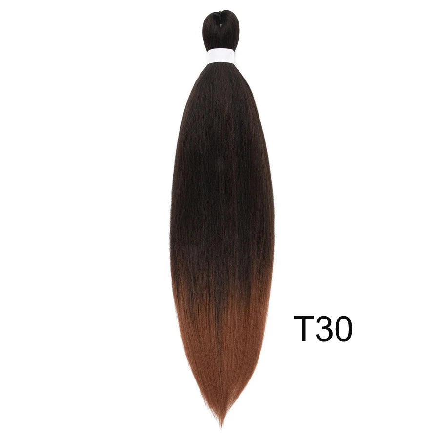 Pre Stretched Ez Braid Synthetic Ombre Brown Light Braids Extensions Senegal Twist