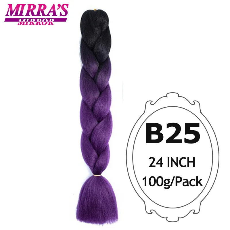 Ombre Jumbo Braiding Hair, Synthetic, 24 Inch, 6-Pack