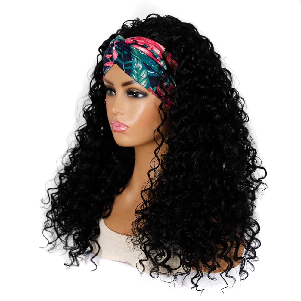 Synthetic Deep Curly Wigs Headband Wig Female Black/613/27/99J Blonde Wig Women Headband Wigs