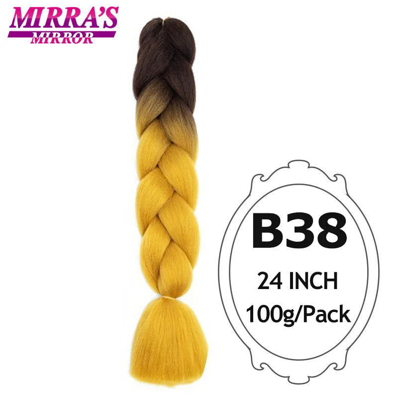 Ombre Jumbo Braiding Hair, Synthetic, 24 Inch, 6-Pack