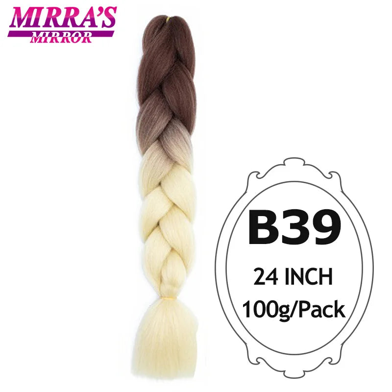 Ombre Jumbo Braiding Hair, Synthetic, 24 Inch, 6-Pack