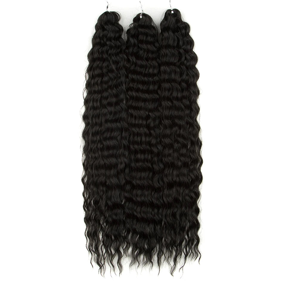 Synthetic Twist Crochet Curly Hair Water Wave Braid Ombre Blonde Brown Deep