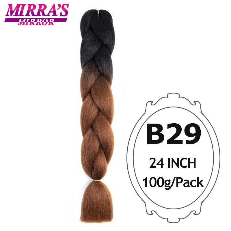 Ombre Jumbo Braiding Hair, Synthetic, 24 Inch, 6-Pack
