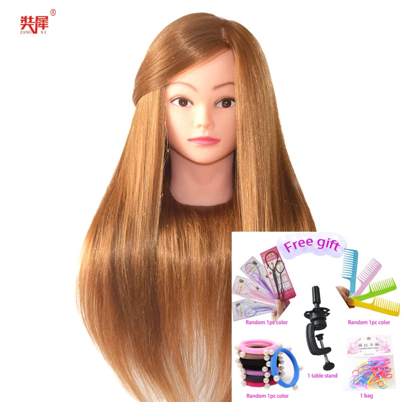 85%Real Hair Doll Head Hairstyle Hairdressing Professional Mannequin Styling To Practice Curl