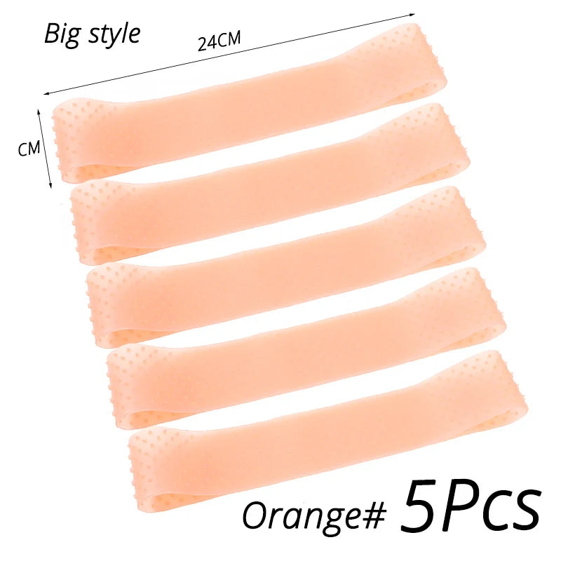 5Pcs/Lot Silicone Wig Grip Band Transparent Brown Silicone Sweatproof Seamless Wig Headbands Unisex Drop-Shaped Elastic Band