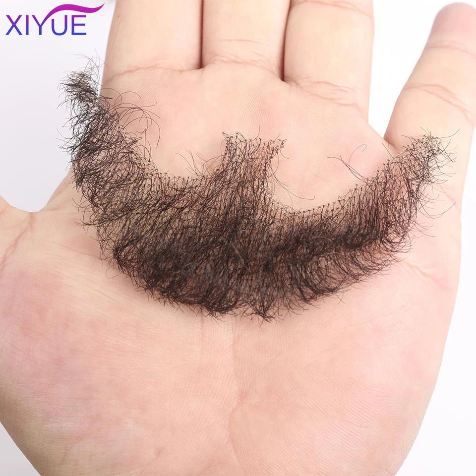 Handmade Real Hair Fake Beard and Moustache for Makeup and Party