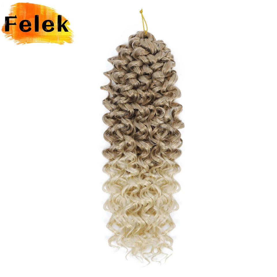 Ocean Wave Braiding Synthetic Hair Extensions Crochet Braids Afro Curls Ombre Mazo