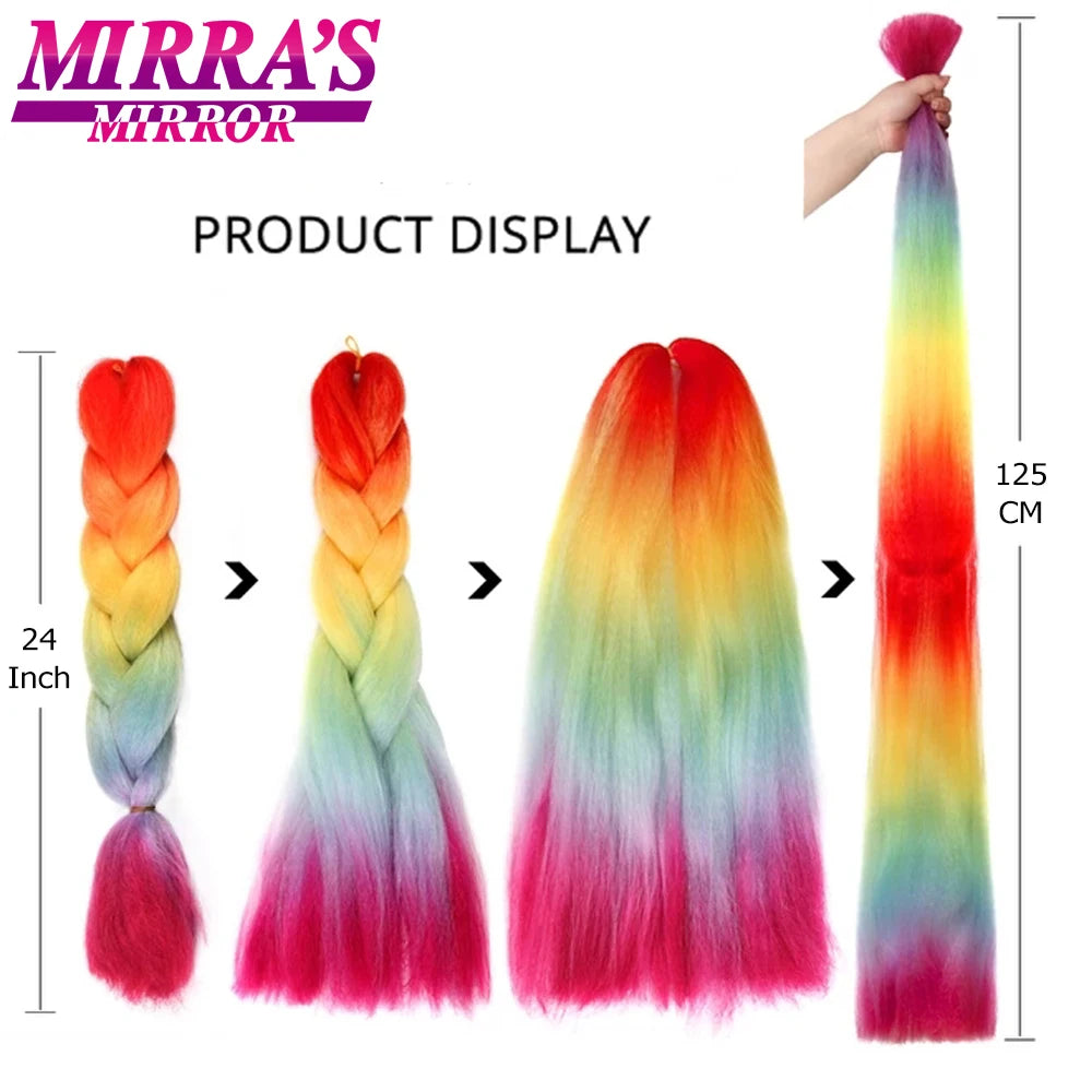 Ombre Jumbo Braiding Hair, Synthetic, 24 Inch, 6-Pack