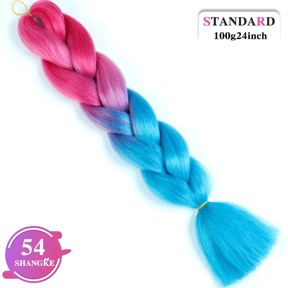 Rainbow Weaving Hair Extensions Synthetic Professional Large Color