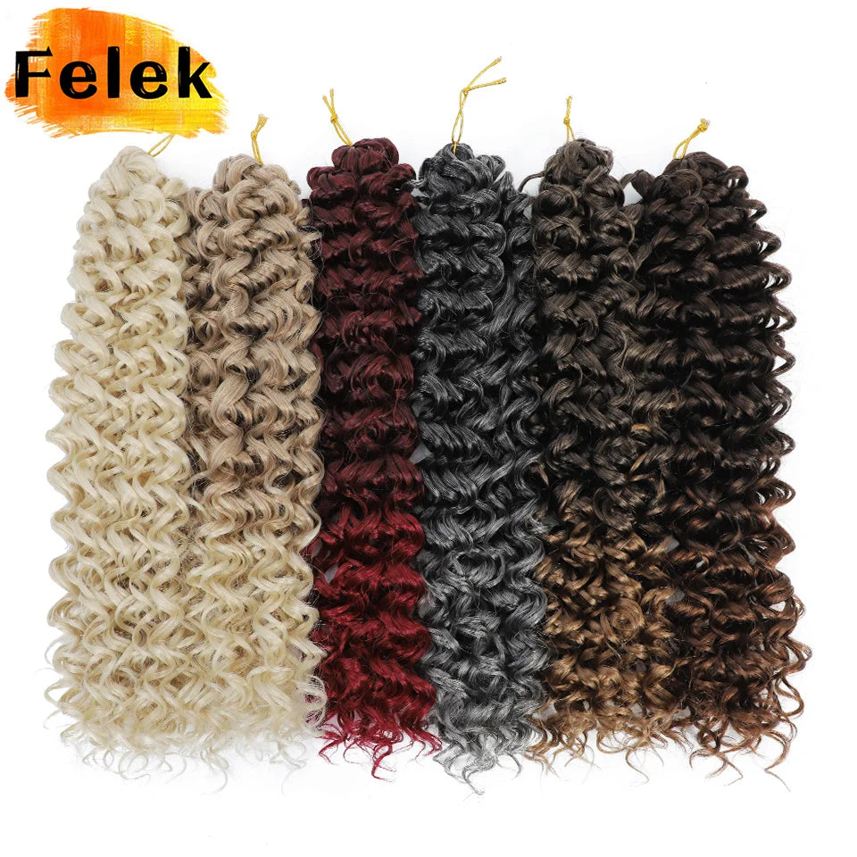 Ocean Wave Braiding Synthetic Hair Extensions Crochet Braids Afro Curls Ombre Mazo