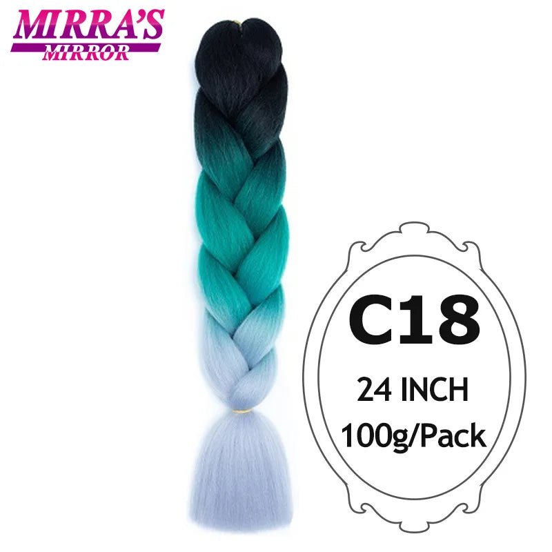 Ombre Jumbo Braiding Hair, Synthetic, 24 Inch, 6-Pack