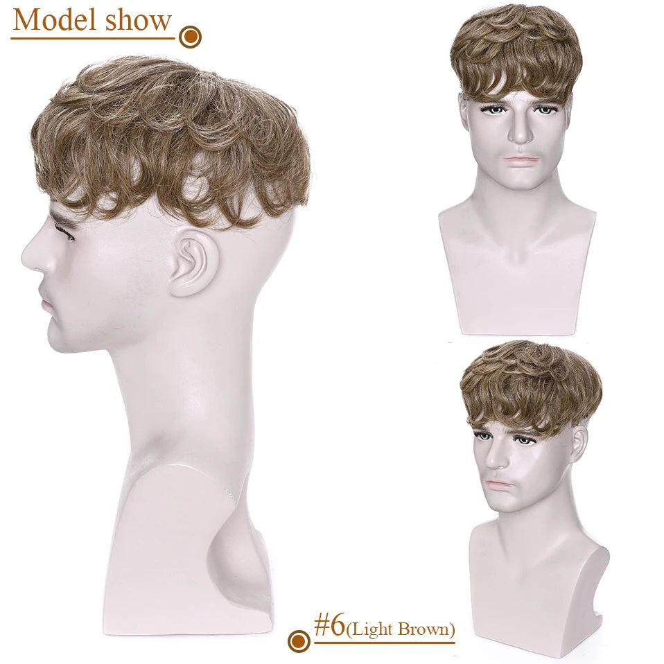 Toupee 16x19cm Human Hair Replacement System Toppers Hairpiece 4Inch Wig Extensions Prosthesis