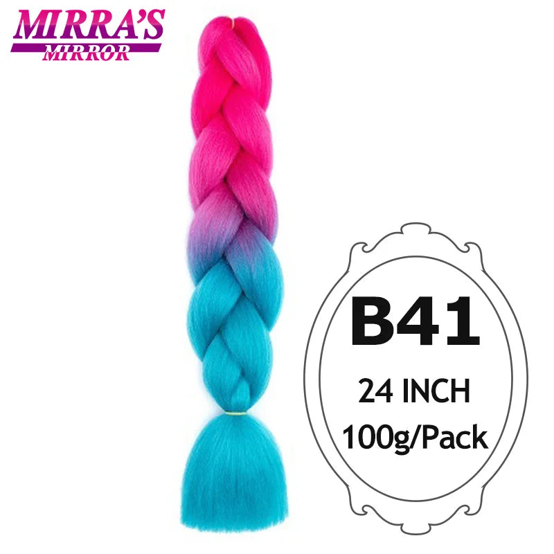 Ombre Jumbo Braiding Hair, Synthetic, 24 Inch, 6-Pack
