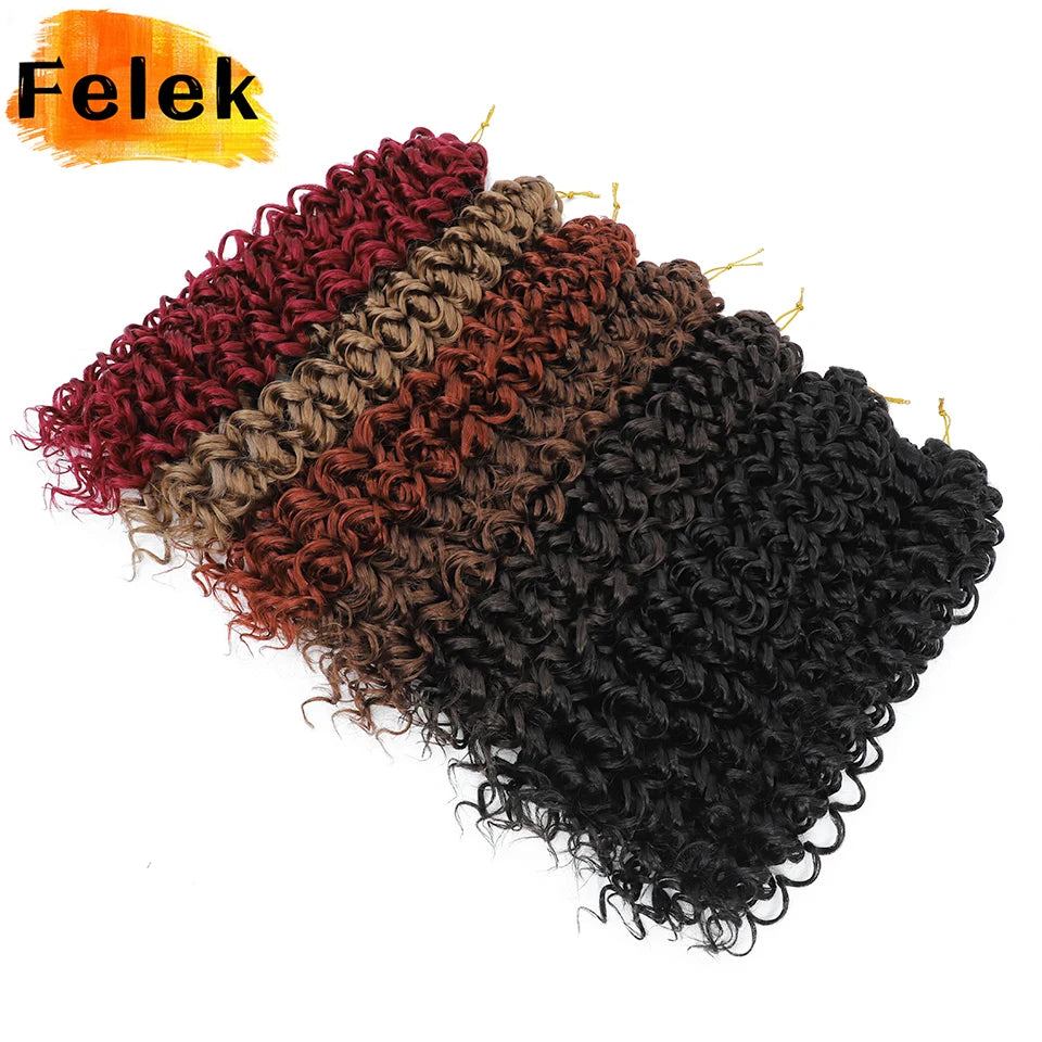 Ocean Wave Braiding Synthetic Hair Extensions Crochet Braids Afro Curls Ombre Mazo