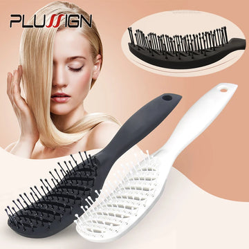 Styling Curly Hair Brush Salon Massager Comb Detangling Drying Anti Static Curved