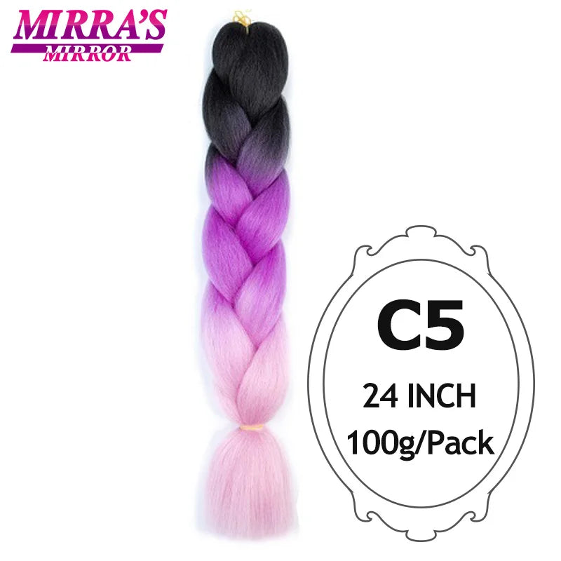 Ombre Jumbo Braiding Hair, Synthetic, 24 Inch, 6-Pack