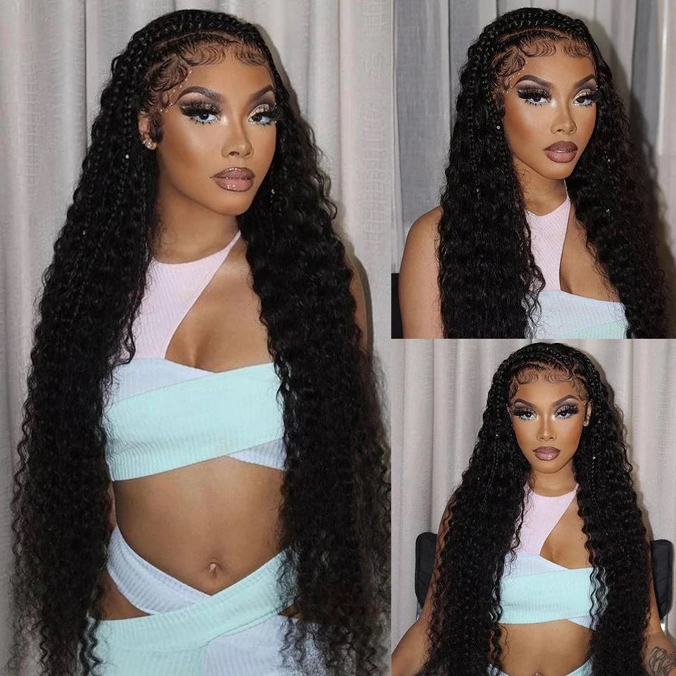 250% Density HD Deep Wave 13x6 Lace Front Human Hair Wig, 30-46 Inch, Wet and Wavy