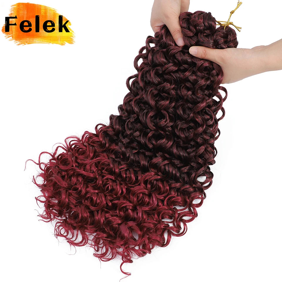 Ocean Wave Braiding Synthetic Hair Extensions Crochet Braids Afro Curls Ombre Mazo