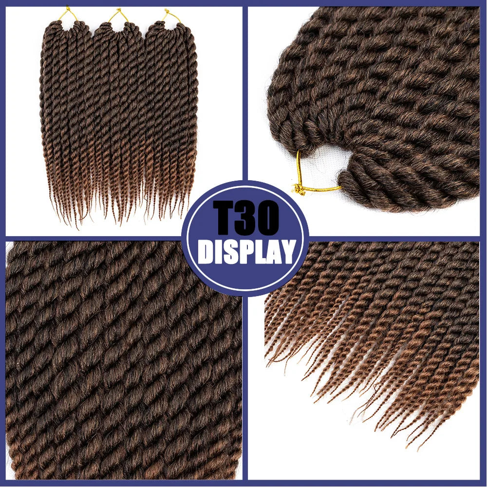 12/18/22 Ombre Havana Twist Synthetic Hair Extensions Faux Locs Crochet Senegalese