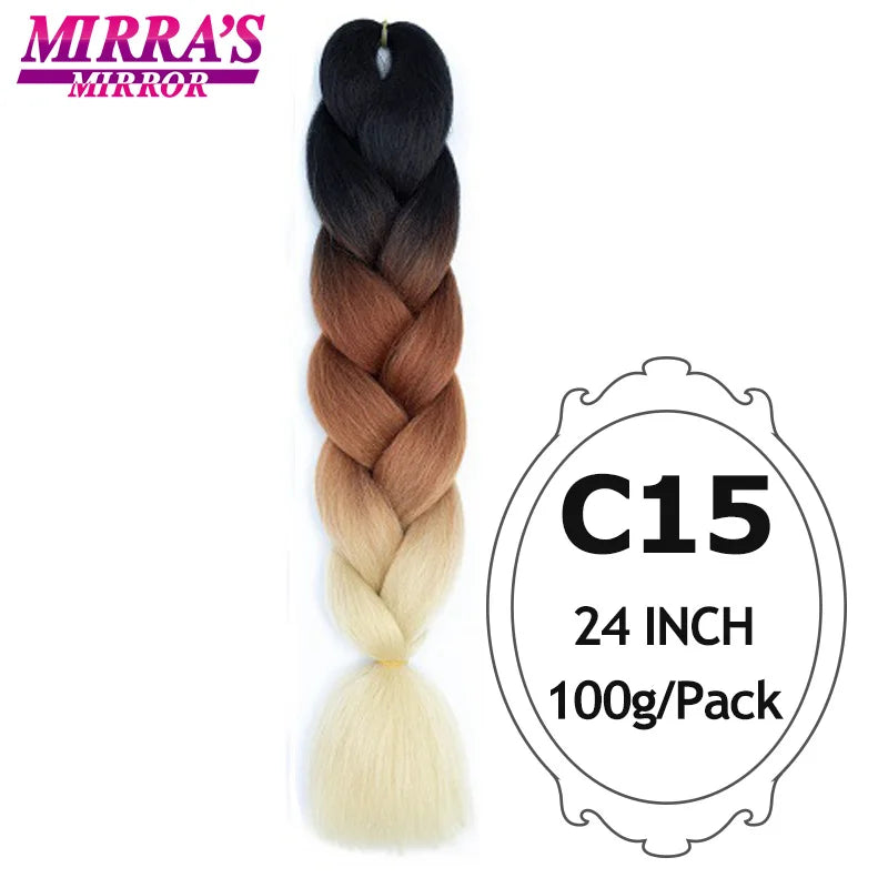 Ombre Jumbo Braiding Hair, Synthetic, 24 Inch, 6-Pack