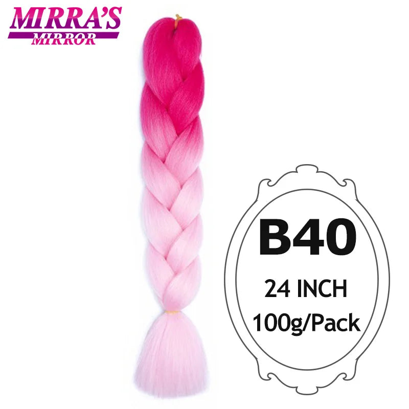 Ombre Jumbo Braiding Hair, Synthetic, 24 Inch, 6-Pack