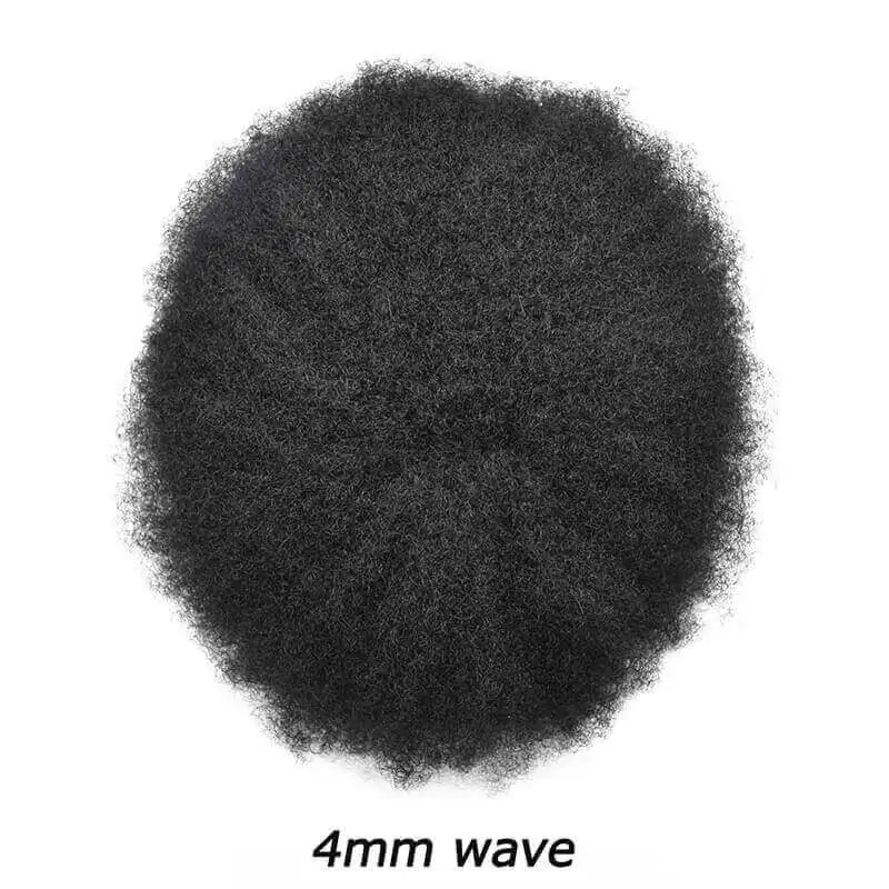 Hair Prosthesis Curly Men's Wig Breathable Toupee Mono, 100% Durable Natural Human